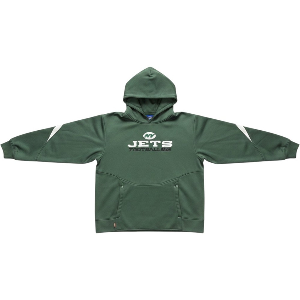 Reebok NFL Onfield New York Jets Hoodie Green Embroidered Football Sweatshirt
